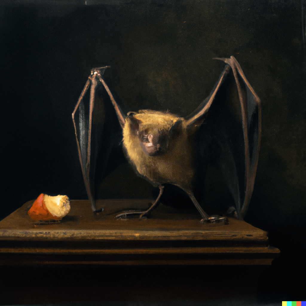 DALL·E 2023-03-02 20.49.09 - a mysterious bat painted by caravaggio